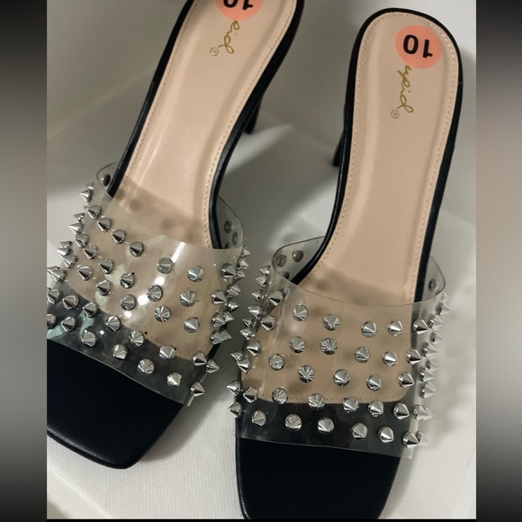 Spiked Qupid Slingback Heels - Picture 1 of 3